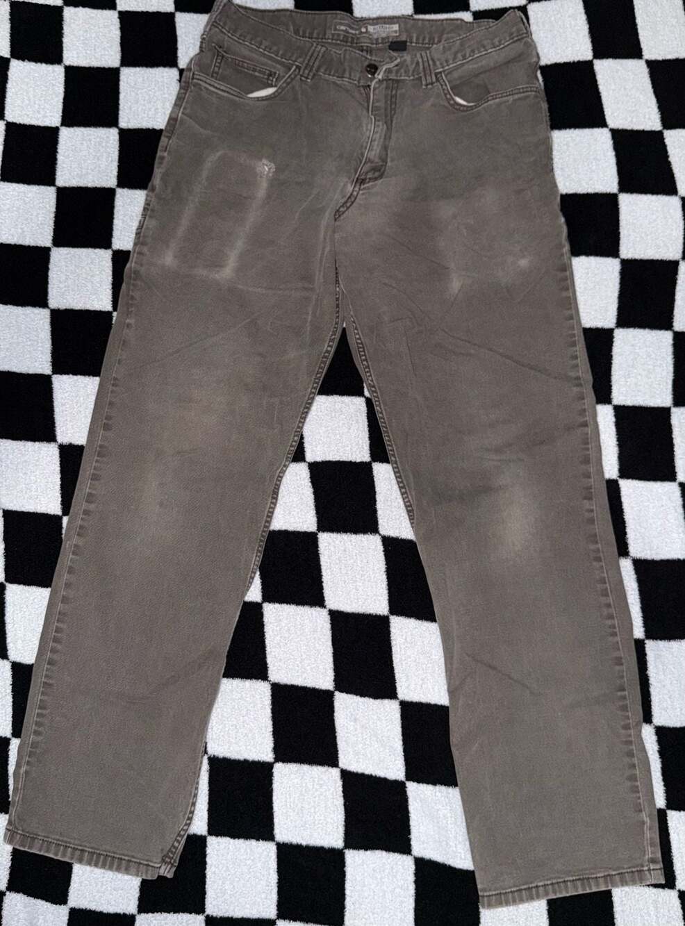 Carhartt Relaxed Fit Canvas Work Pants 32x32 Grey Distressed